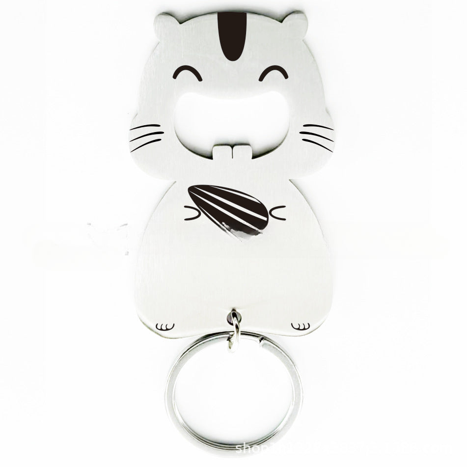 Wholesale Stainless Steel Cute Hamster Cartoon Animal Keychain ACC-KC-Chenz011