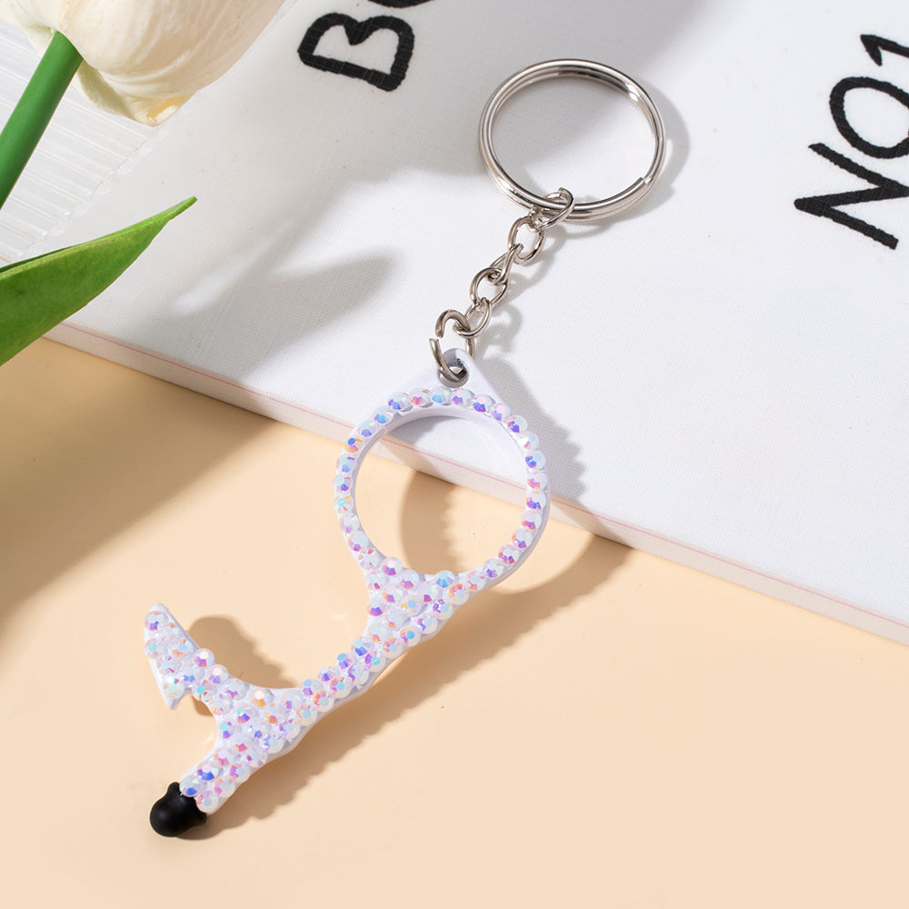 Wholesale Multifunctional Double-Sided Diamond Door Opener Portable Keychain ACCVIP-KC-ZhiYa014