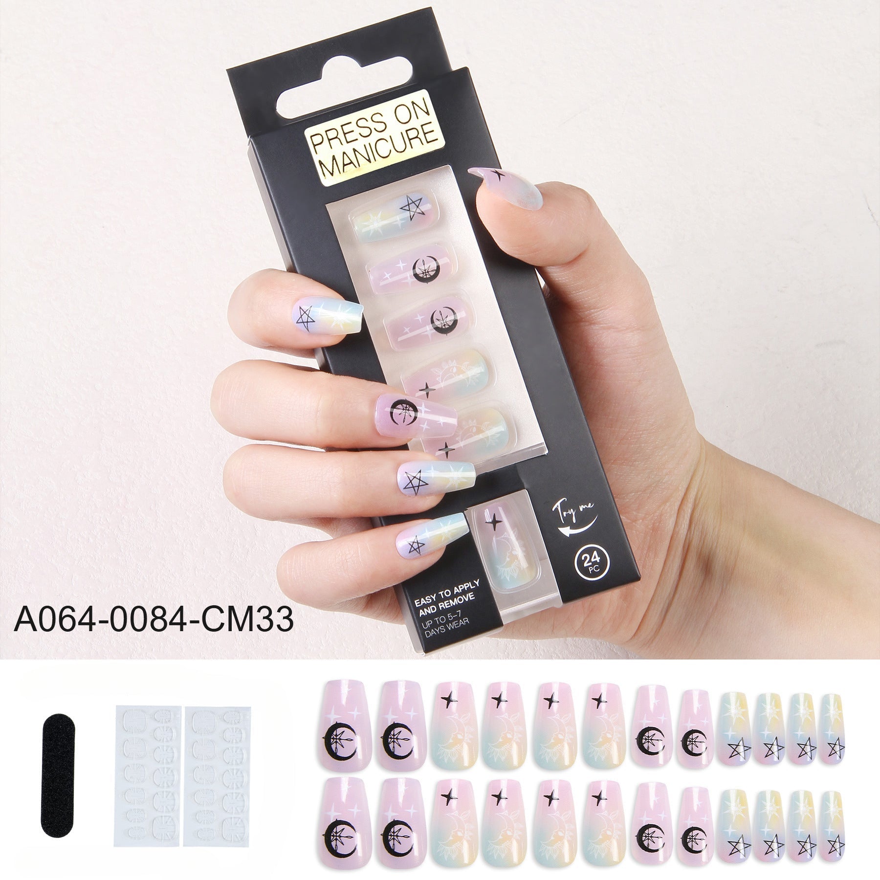 Wholesale Press on Nails Kits 24 Ballet Nail Adhesive Nail Enhancement Tablets ACC-NS-XKQ008