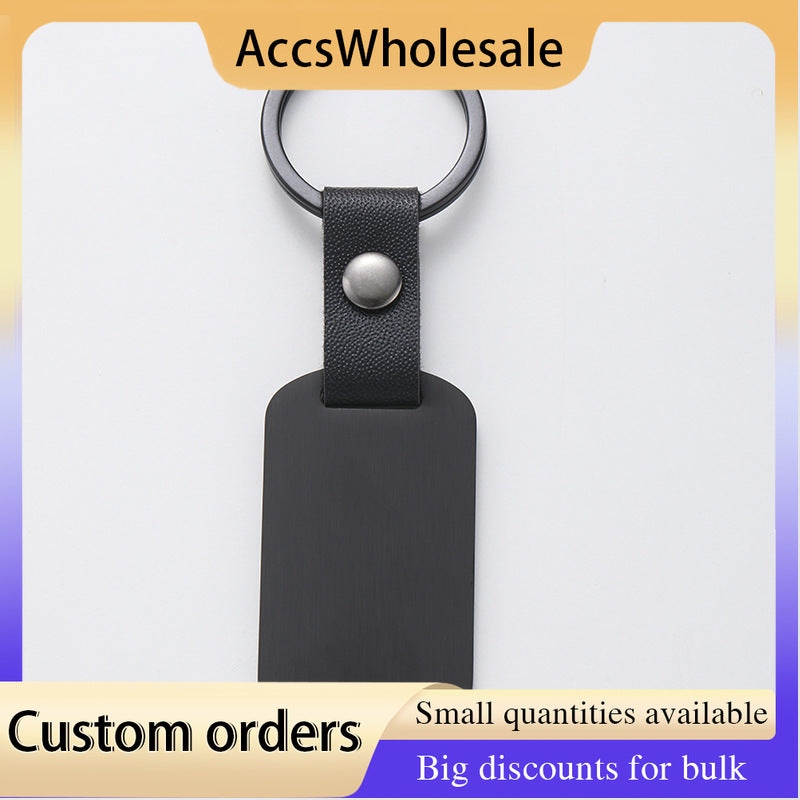 Custom Keychains with Laser Engraved Text or Logo - Rectangular Metal Keychains