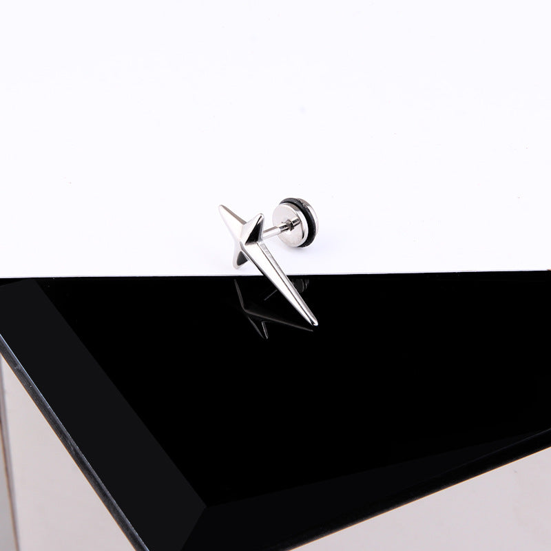 Wholesale titanium steel cross star earrings