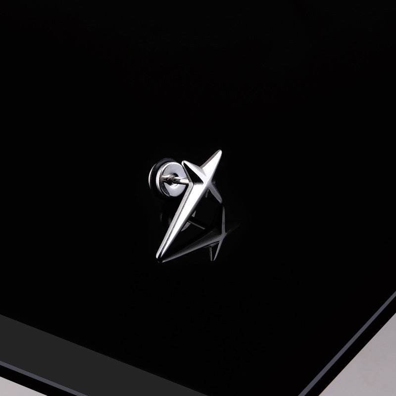 Wholesale titanium steel cross star earrings