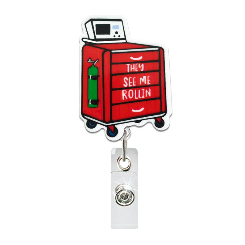 Wholesale Acrylic Medical English Retractable Rotating Medical Keychain ACC-KC-QiDing022