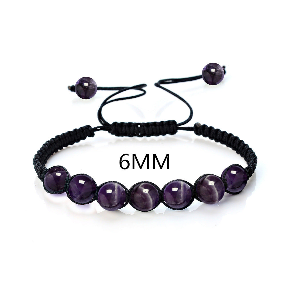 Wholesale Multi Variety Round Bead Stone Woven Amethyst Bracelet