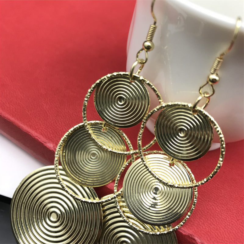 Wholesale Metal Electroplated Long Hoop Earrings ACC-ES-FX052