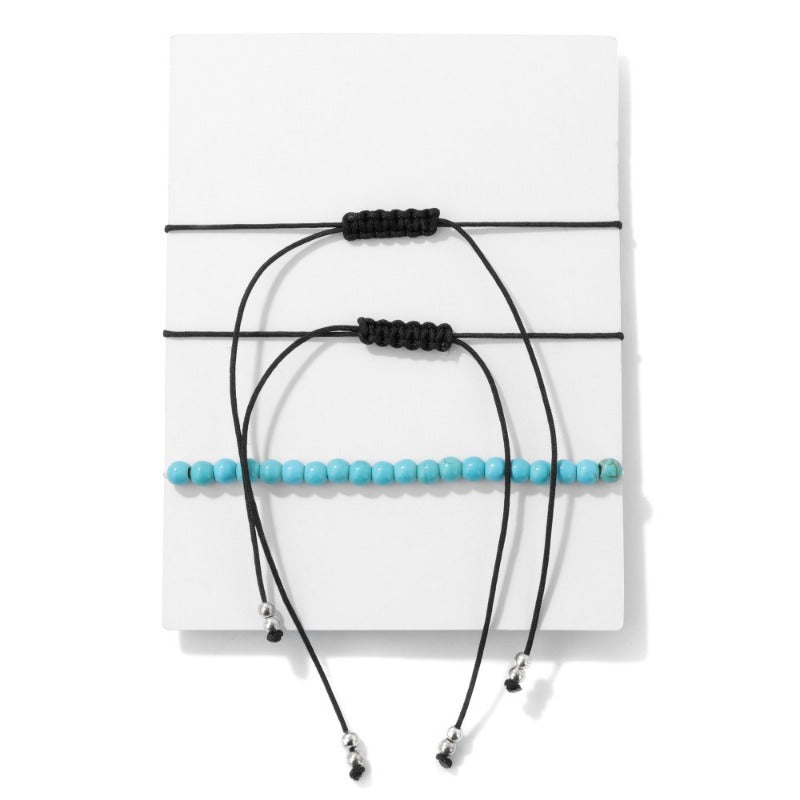 Wholesale Turquoise Men's Turtle Handmade Braided Bracelet Set ACC-BT-YinYi001