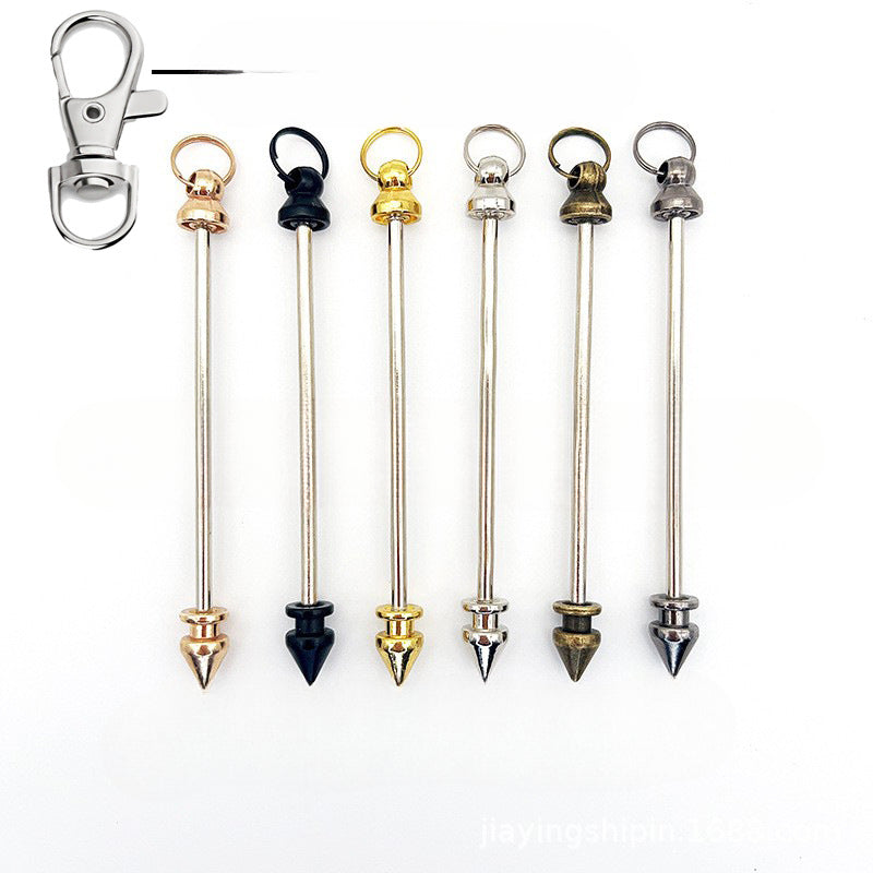 Wholesale 5pcs Beadable Keychain Bars Pointed Lobster Clasp IY Beaded Keychain ACC-KC-JiaYing003