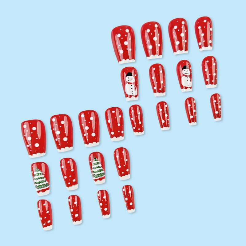 Wholesale 24 Pieces/box Christmas Snowman Nails Kits Nail Stickers ACC-NS-QXJ040