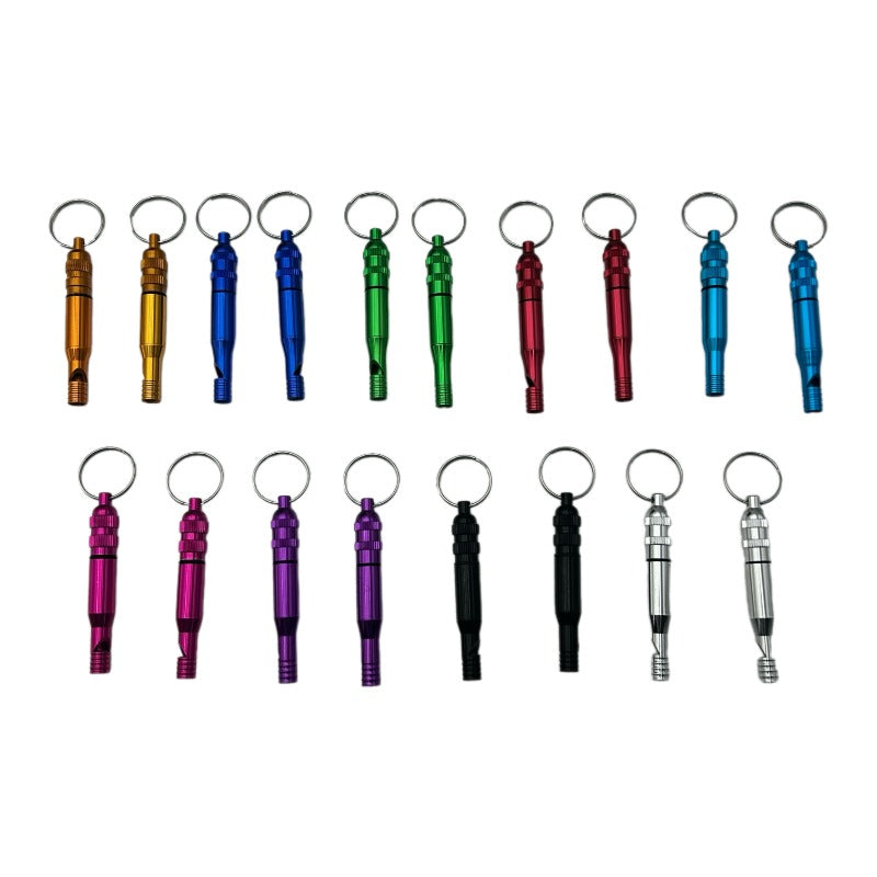 Wholesale 18pcs/set Colorful Aluminum Whistle Keychain ACCHW-KC-KaBiao005