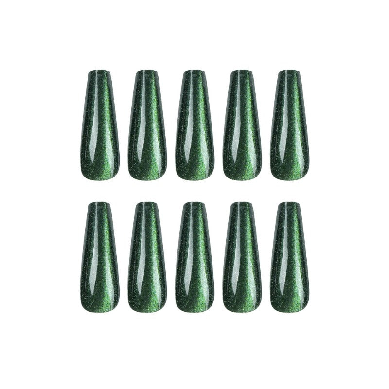 Wholesale 24 Pieces/box Green Glass Cat's Eye Nails Kits Nail Stickers ACC-NS-LeFan201