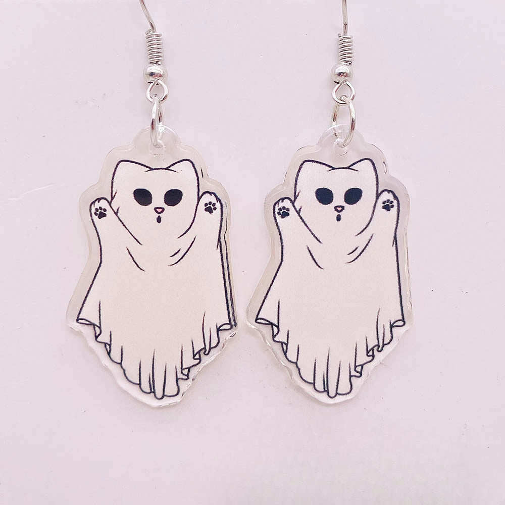 Wholesale Halloween Pumpkin Acrylic Drop Earrings ACC-ES-Chengy003