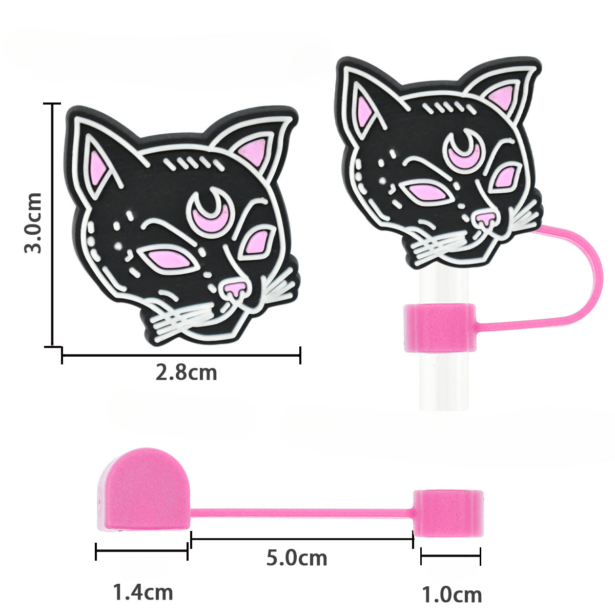 Wholesale Random 100pcs Halloween 10mm PVC Soft Straw Tube Cap ACC-SCR-RYY101