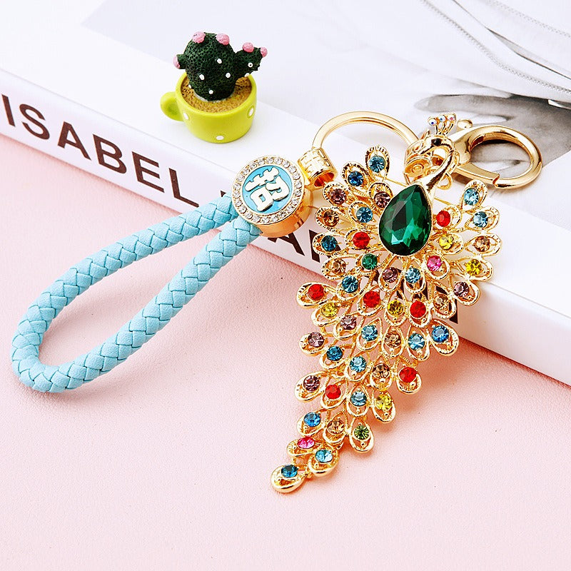 Wholesale Diamond Gem Peacock Car Keychain ACC-KC-RuiYuan003