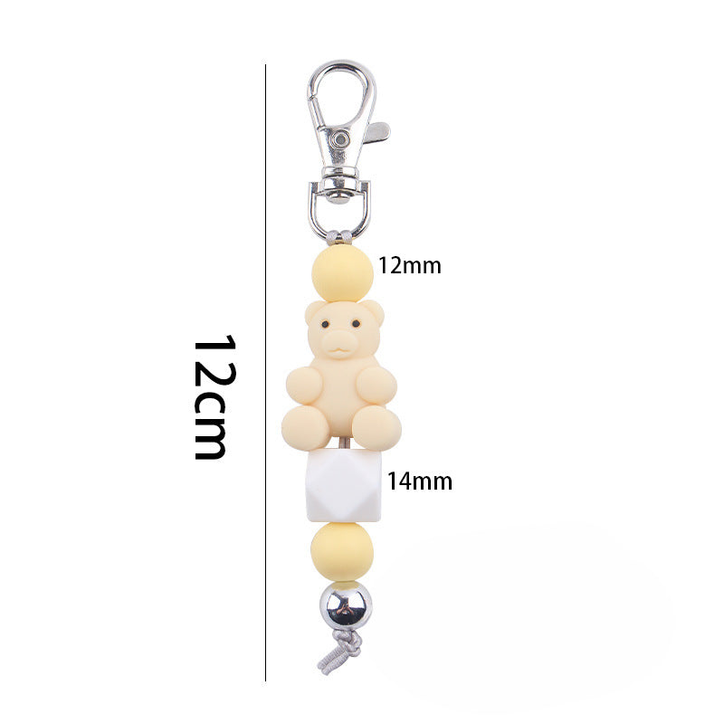 Wholesale Cartoon Bear Silicone Beaded Keychain Cute Keychain ACC-KC-GuangTian084