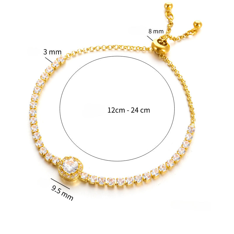 Wholesale Rose Gold Love Zircon Bracelet Alloy Diamond Women's Bracelet ACC-BT-LR003