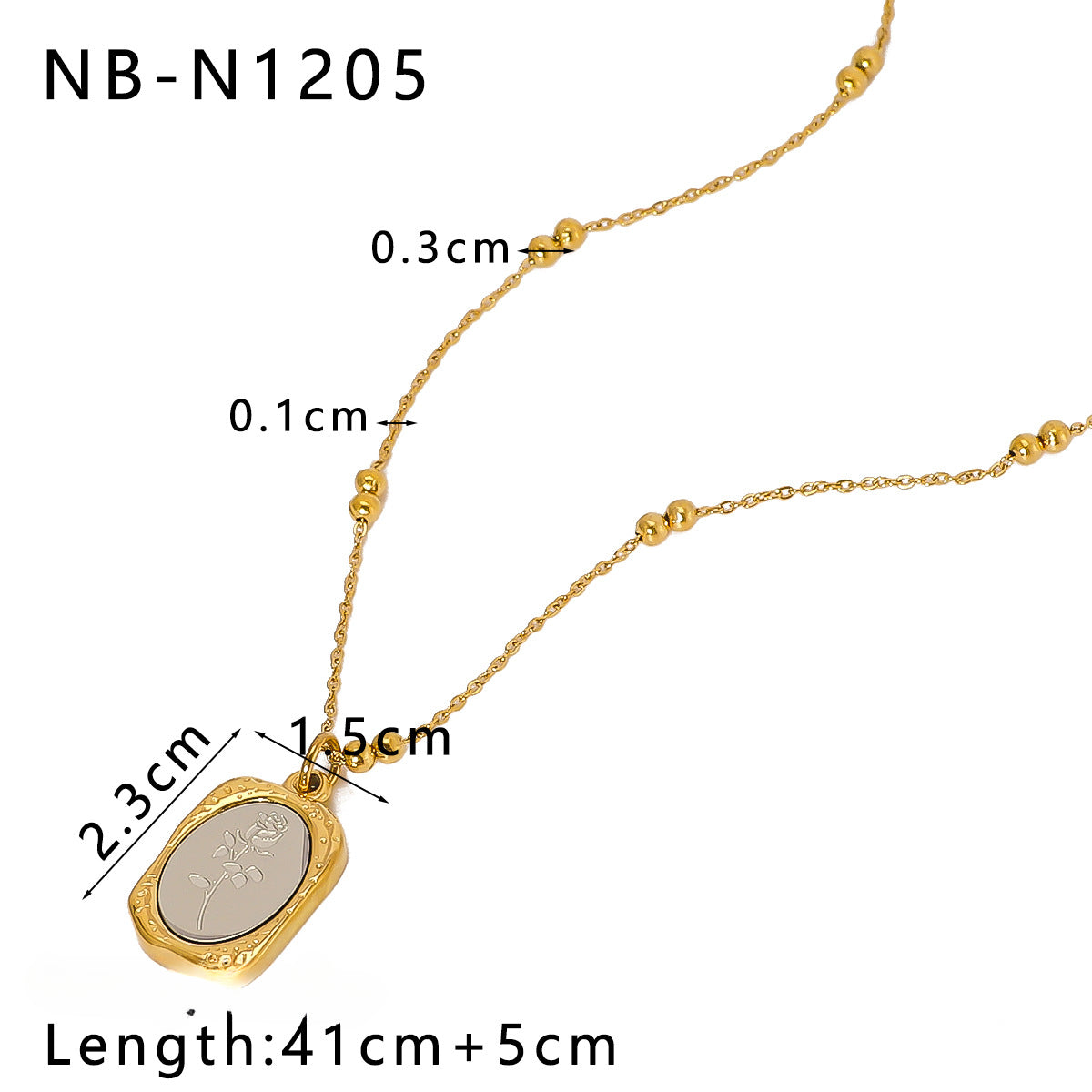 Wholesale Vintage Love Geometric Pendant Inlaid Zircon Natural Stone Stainless Steel Necklaces ACC-NE-XinY007