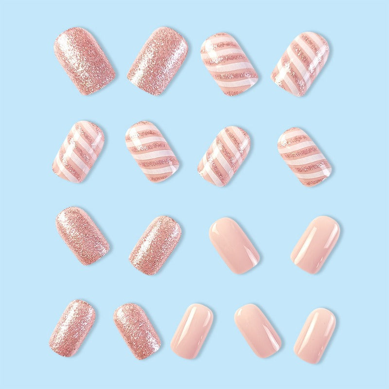 Wholesale 24 Pieces/box Christmas glitter colorful twill Nails Kits Nail Stickers ACC-NS-QXJ013