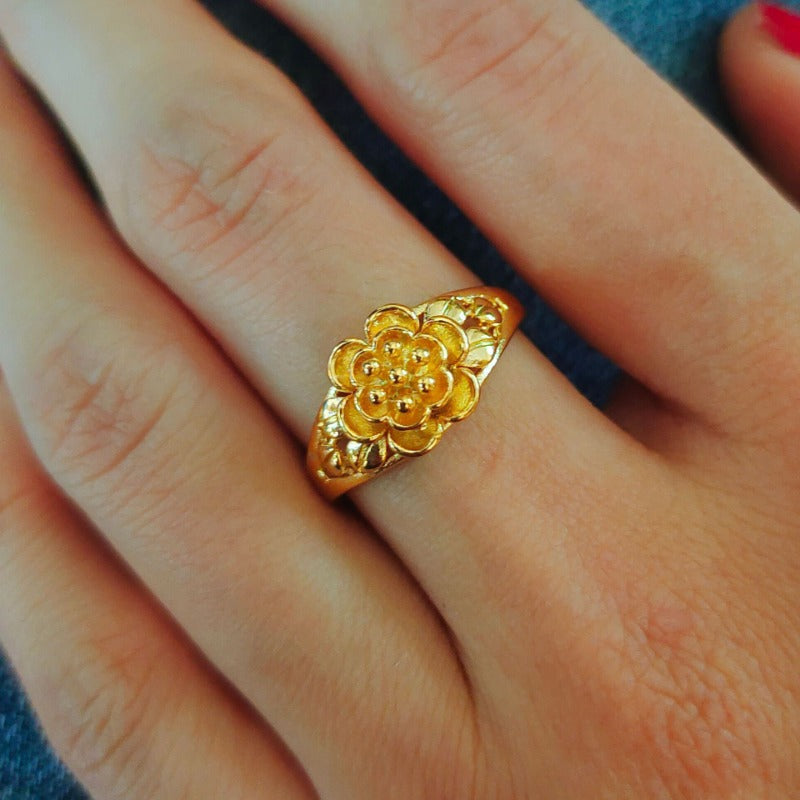 Wholesale Gold Big Flower Ring ACC-RS-WanXi010