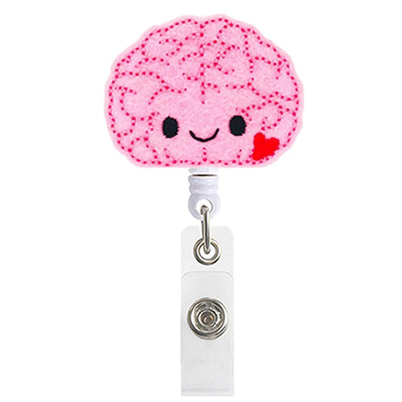 Wholesale Brain Retractable Dinosaur Sunflower Felt Embroidery Nurse Keychain ACC-KC-LingYu013