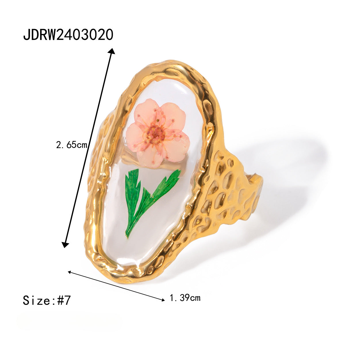 Wholesale 18k Gold Stainless Steel Sunflower Eternal Flower Rings ACC-RS-WanX003    