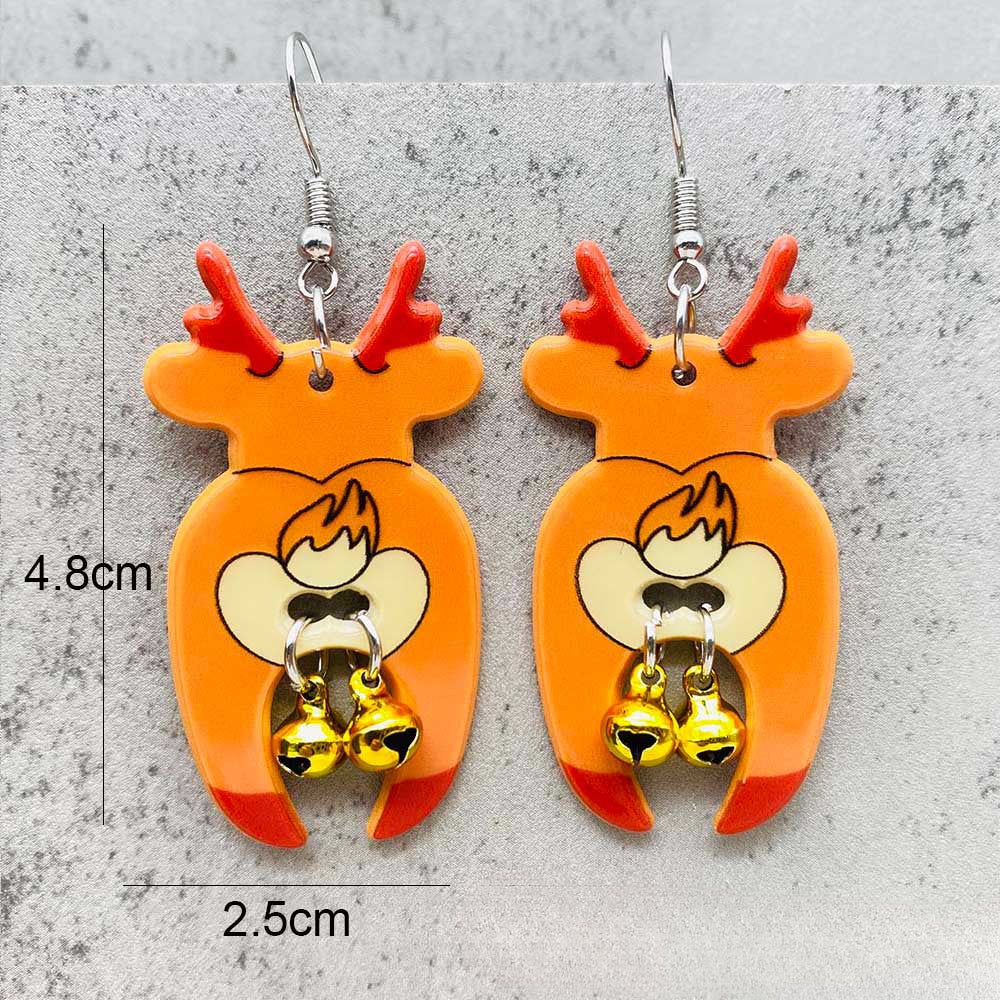 Wholesale Christmas Snowflake Elk Bell Christmas Dwarf Acrylic Earrings ACC-ES-ChenY085