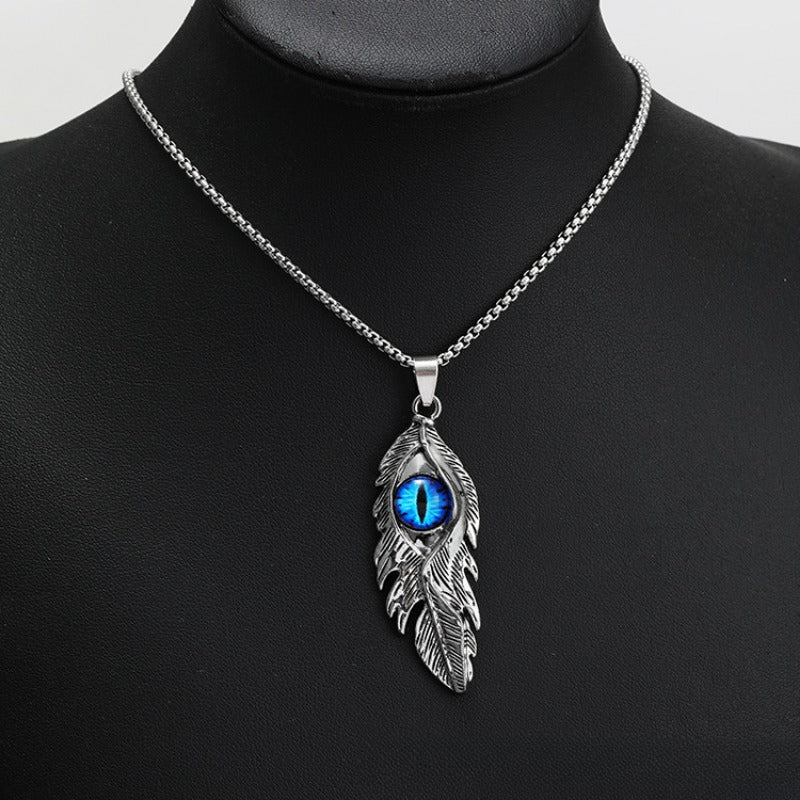 Wholesale Feather Evil Eye Necklace ACC-NE-Yuj003