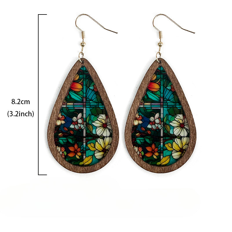 Wholesale Tear Drop Shaped Acrylic Color Earrings ACC-ES-XinChuan027