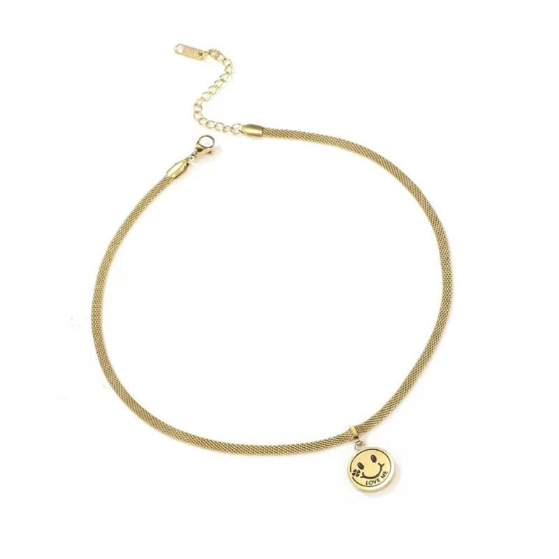 Wholesale Letter Necklace Gold Enamel Craft Clavicle Necklaces ACC-NE-YZXW001