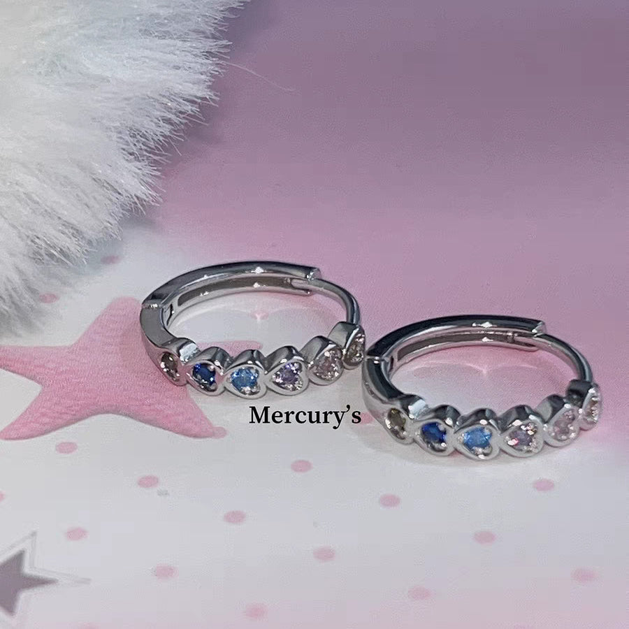 Wholesale Mercurys Colorful Zircon Heart Design Earrings  ACC-ES-Qiuy001