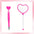 2pcs/set DIY Beadable Handle Mirror and Heart Shaped Pen Combination DIY Gift Office Gift Random Makeup Mirror