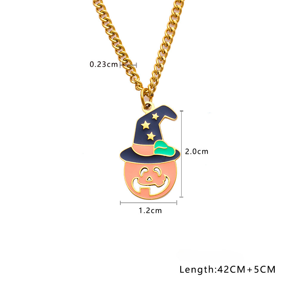 Wholesale Roman Digital Heart-shaped Zircon Pendant Titanium Steel Necklace ACC-NE-Feif001