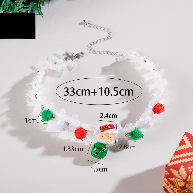 Wholesale Christmas Lace Colorful Pompom Collar ACC-NE-YongGe009