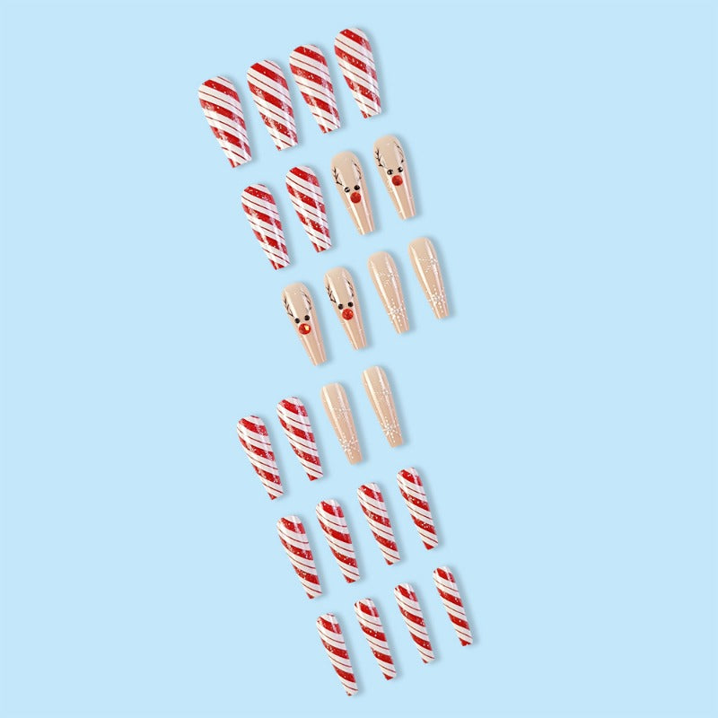 Wholesale 24 Pieces/box Christmas Snowflake Elk Nails Kits Nail Stickers ACC-NS-QXJ030