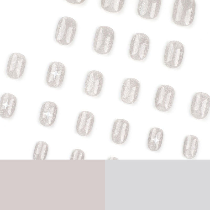 Wholesale 24 Pieces/box Grey Cat Eye Nails Kits Nail Stickers ACC-NS-LeFan191