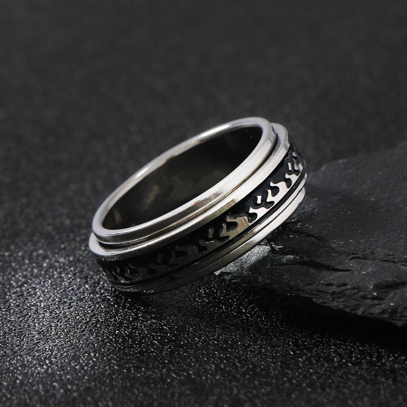 Wholesale Flame Rotating Ring Stainless Steel Ring ACC-RS-ZhongQi002