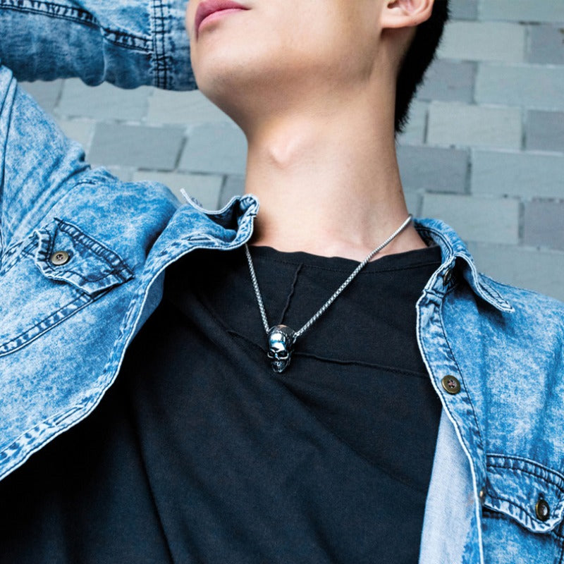 Wholesale Punk Men's Necklace Skull Alloy Necklaces ACC-NE-XuanChao003
