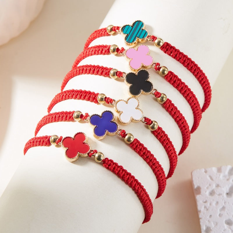 Wholesale Four Leaf Clover Braided Bracelet ACC-BT-YingHao010