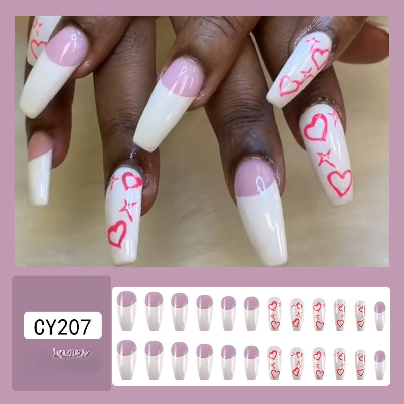Wholesale 24 Pieces/box Valentine's Day Pink Love Nails Kits Nail Stickers ACC-NS-QXJ054