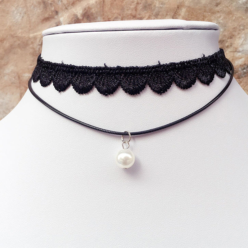 Wholesale  velvet lace neckband collar women's short clavicle chain necklaces