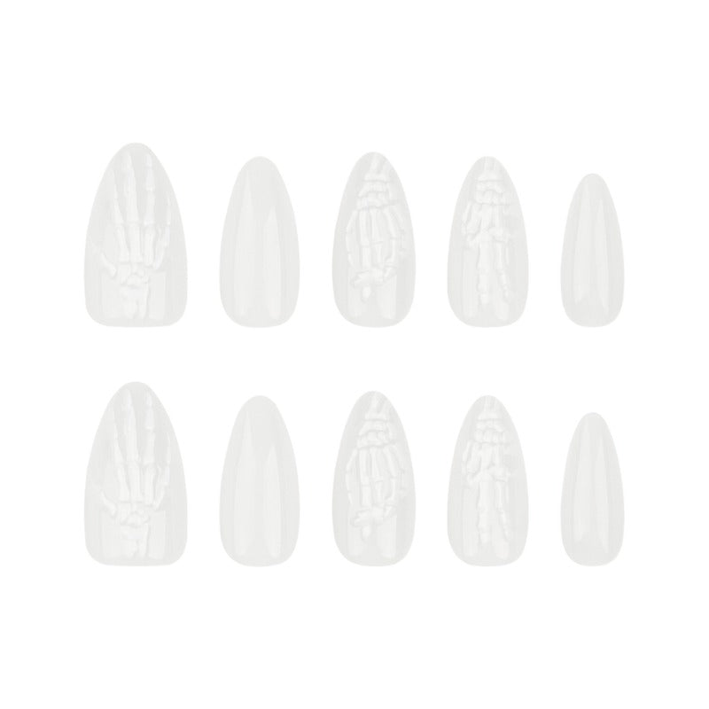 Wholesale 24 Pieces/box Solid Color Halloween Bone Nail Stickers ACC-NS-LeFan097