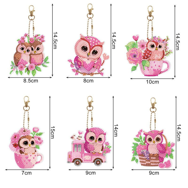 Wholesale Acrylic Cute Small Animal Dot Diamond Painting Custom Keychains ACC-KC-XingNa002