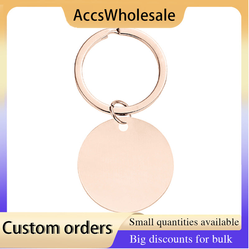 Custom Keychains with Laser Engraved Text or Logo - Multicolor Medal Metal Keychains