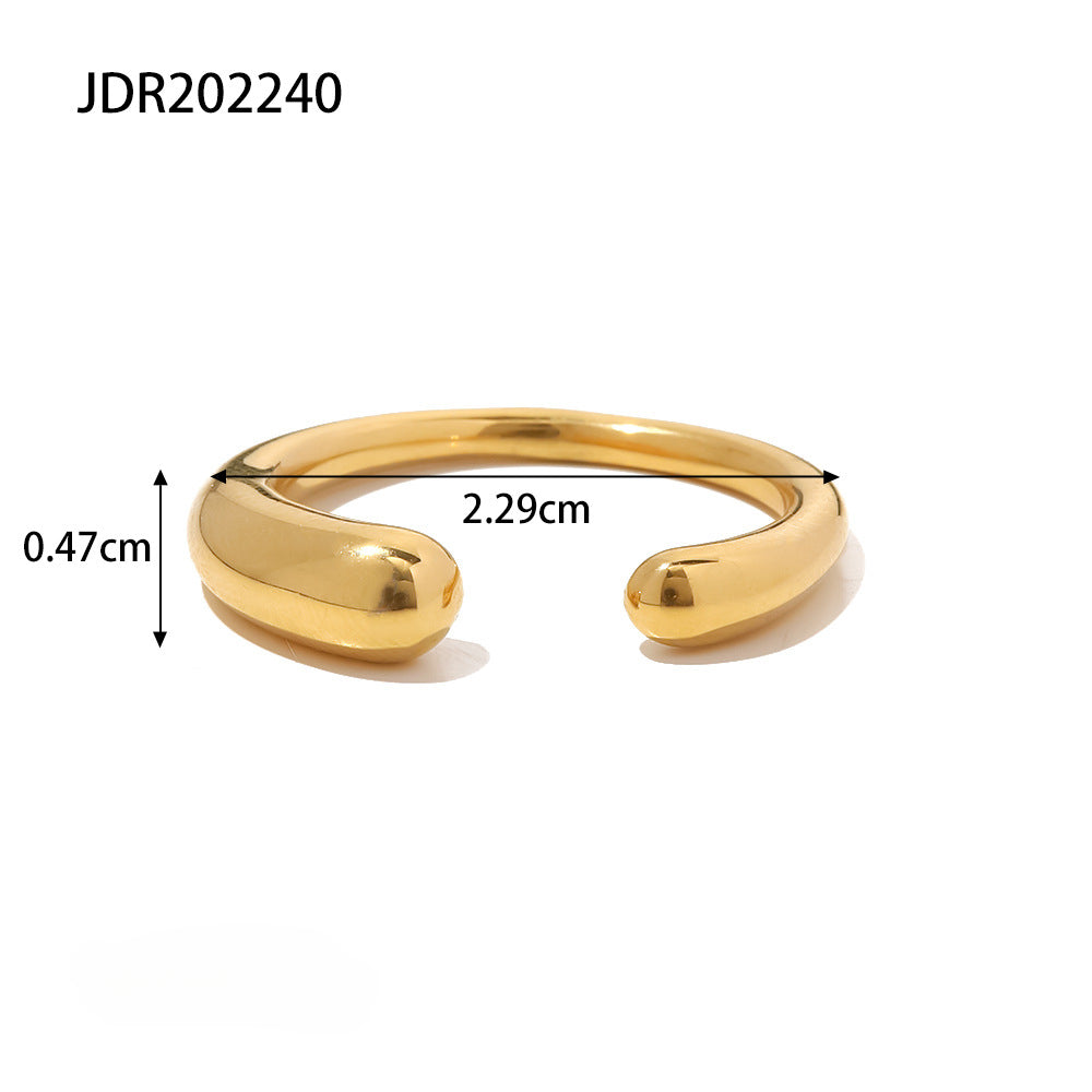 Wholesale Irregular Lines Geometric Stainless Steel Open Rings ACC-RS-WanX004