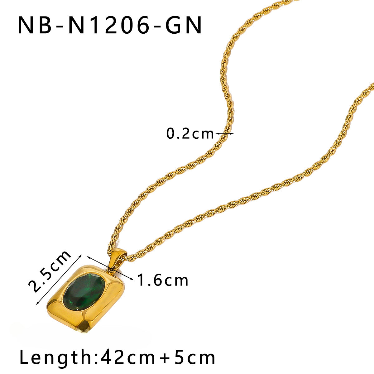 Wholesale 18K Gold Stainless Steel Pendant with Zircon and Twisted Chain Choker Necklaces ACC-NE-XinY008
