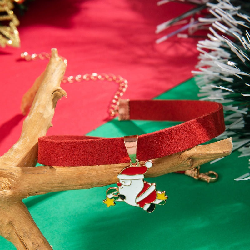 Wholesale Christmas Flannel Old Man Collar Rice Beads Christmas Tree Necklace ACC-NE-YongGe007