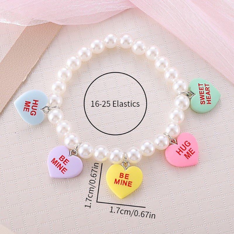 Wholesale Valentine's Day Love Pearl Beaded Stretch Bracelet ACC-BT-zhiyu004