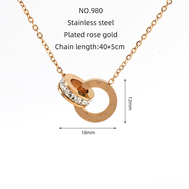 Wholesale Roman Numeral Diamond Necklace ACC-NE-ZhongYao009