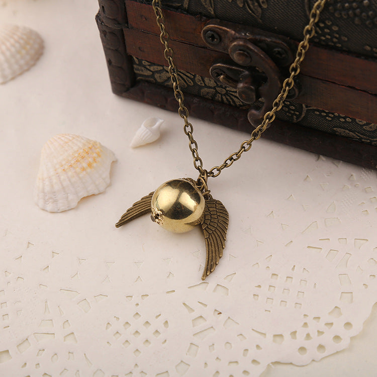 Wholesale rgold snitch gold necklace