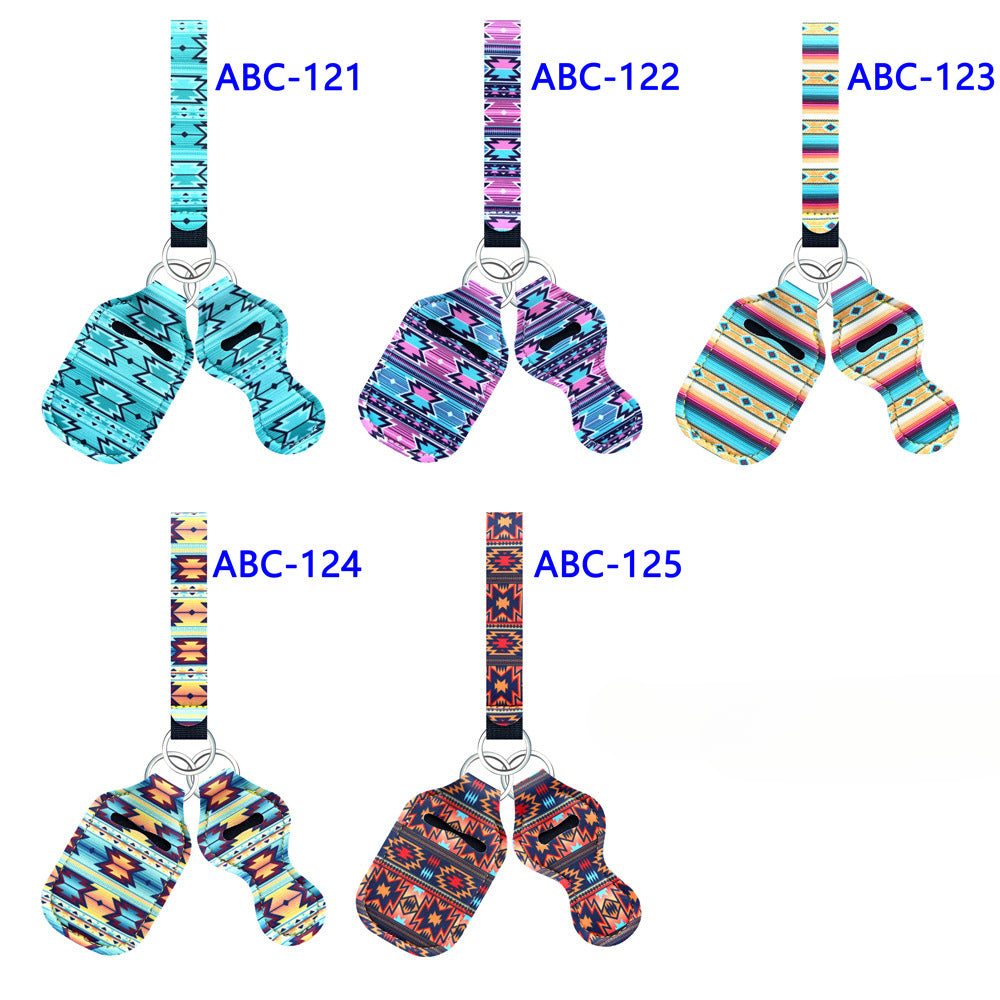 Wholesale 30pcs Aztec Western Style Neoprene Lipstick Case Wrist Strap Keychain Set ACC-KC-XinY002
