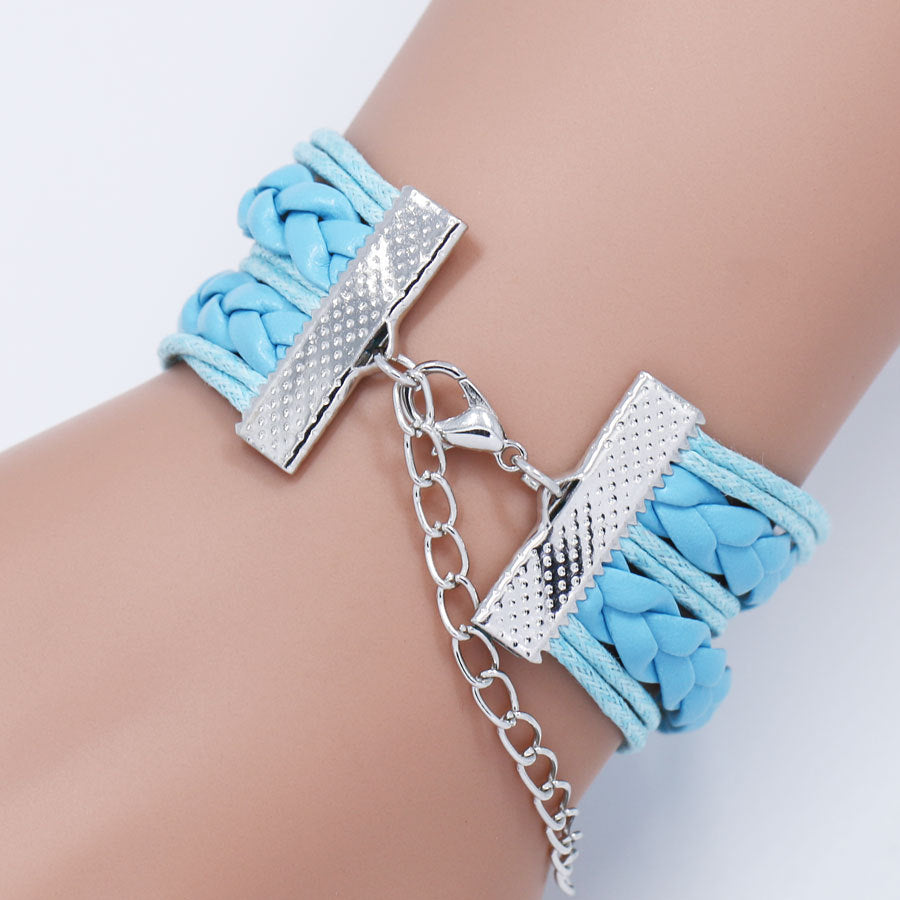 Wholesale Letter mom multi-layer braided leather bracelet